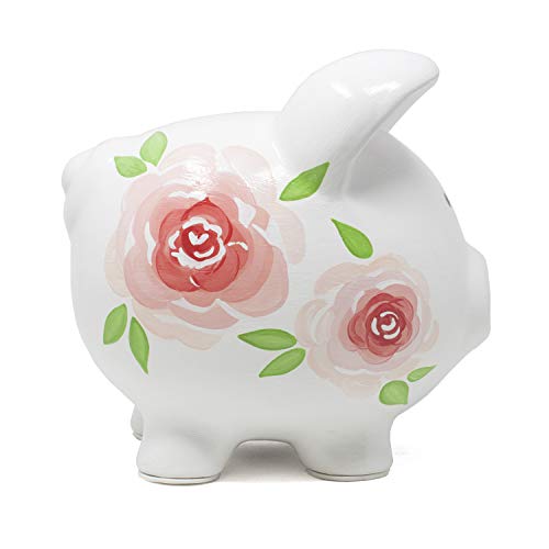 Child to Cherish Ceramic Piggy Bank for Girls, Gypsy Rose - color: Gypsy Rose