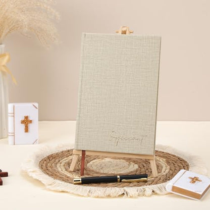 Engrowtic Wedding Officiant Book with Pen 5.25x8.25,Beige,Classic - color: Beige, style: Classic