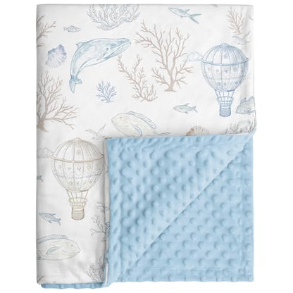 Fleece Baby Blankets for Girls & Boys, Infant Toddler Blanket - color: Light Blue Whale