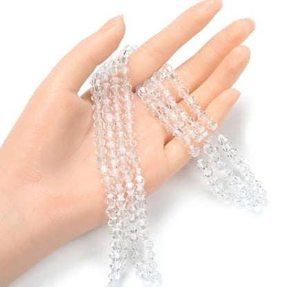 250pcs Czech 6mm (0.24 Inch) Faceted Bicone Crystal Glass Loose Beads Spacer Bulk Crystal Clear for DIY Craft Jewelry Making CCB601 - color: Crystal Clear, size: 6mm - 250pcs