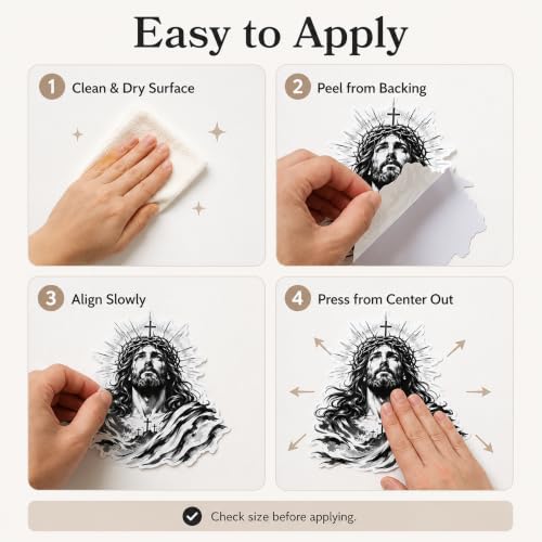 5 Pcs Jesus Crown of Thorns Sticker Set, Vinyl Jesus Car Decals - size: 3 inch