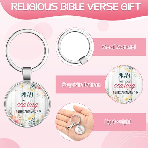 Jetec 150 Bible Verses Gift Set for 30 Christian Bookmarks 30 Scripture Ballpoint Pens 30 Christian Notebooks 30 Bible Verse Keychain 30 White Organza Bags for Women Men Office Church(Artsy) - style: Artsy
