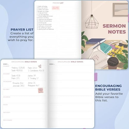 Clever Fox Bible Study Journal, Guide, Supplies for Women 7x10 Periwinkle - color: Periwinkle, size: Smaller than A4 (7" x 10")