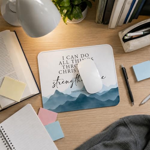 QIYUHOY Personalized Christian Bible Verses Mouse Pad, 9.5x7.9 Inch - color: I Can Do All Things