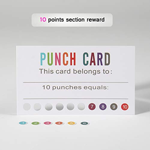 ONEDONE Punch Cards (Pack of 400) Reward Punch Cards for Classroom Behavior Incentive Awards for Kids Students Teachers Home Classroom School Business Loyalty Gift Card - 3.5" x 2" - size: 3.5 IN (Pack of 2)