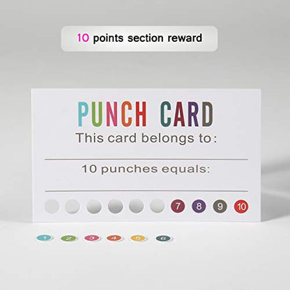 ONEDONE Punch Cards (Pack of 400) Reward Punch Cards for Classroom Behavior Incentive Awards for Kids Students Teachers Home Classroom School Business Loyalty Gift Card - 3.5" x 2" - size: 3.5 IN (Pack of 2)