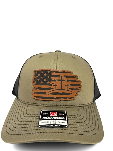 Christian Jesus Cross Hat for Men and Women – God Religious Faith Baseball Cap Trucker Snapback Hat - color: Loden