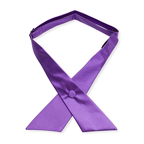 Women's or Men's Crossover Neck Tie Solid Color Continental Tie - color: Purple Indigo