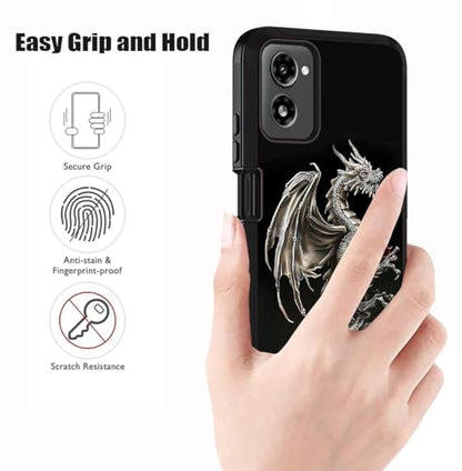 Designed for Moto G Power 5G 2024 Case, Military Grade Heavy Duty 3-Layer Shockproof Full-Body Protective Cover for Motorola Moto G Power 5G 2024, Dragon Rose - color: Dragon Rose