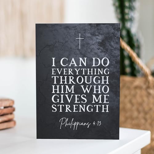 Artery8 Philippians 4:13 Everything Through Him Who Gives Me Strength Christian Bible Verse Quote Scripture Typography Sealed Greeting Card Plus Envelope Blank inside - color: Gives Me Strength