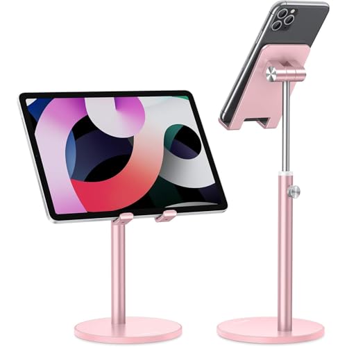 OMOTON CA04 Aluminum Tablet Phone Stand, Adjustable Desk Stand Rose Gold - color: rose gold