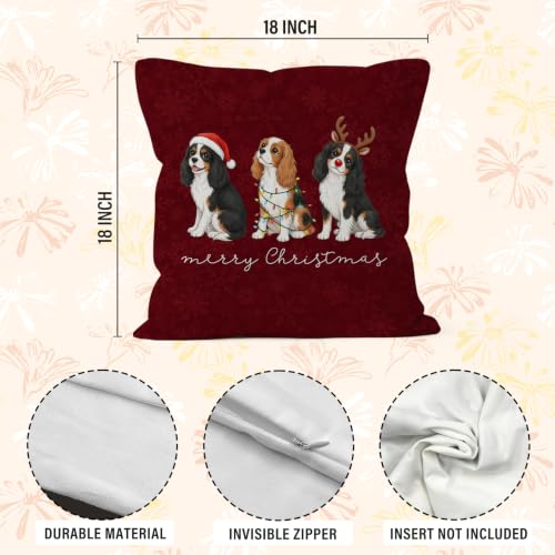 Cavalier King Charles Spaniel Throw Pillow Covers 18x18 Home Decor - color: Cavalier King Charles Spaniel