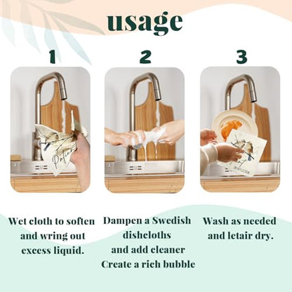 Bird Scripture Swedish Dishcloths for Kitchen, Swedish Dish Cleaning Cloths for Spring，Papaya Reusable Paper Towels, 4 Pack Dish Towels for Kitchen, Reusable Paper Dishcloths Washable - color: Bird Bible