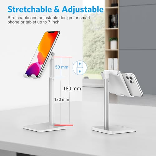 OMOTON CA02 Cell Phone Stand with Charging Hole for Desk Lightweight Silver - color: Silver