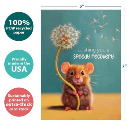 Tree-Free Greetings - Cute Mouse Get Well Card - Speedy Recovery - color: Speedy Recovery