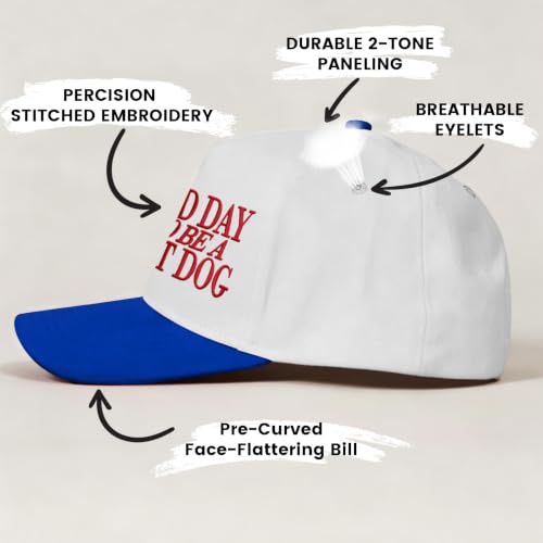 Put It On My Husband's Tab Funny Trucker Hats Women Vintage Adjustable Baseball Cap Embroidery Fashion Trucker Hat - color: Bad Day to Be a Hot Dog - Red/Blue
