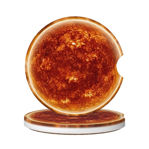 Car Coasters for Cup Holder 2 Pack - Sun - color: Sun