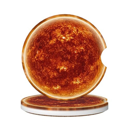 Car Coasters for Cup Holder 2 Pack - Sun - color: Sun