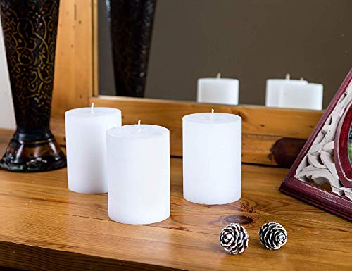 Melt Candle White Pillar Candles, Unscented, 3 Pack, 3 x 4 Inch - color: White, size: 3"x4" Pillar (3 pack)