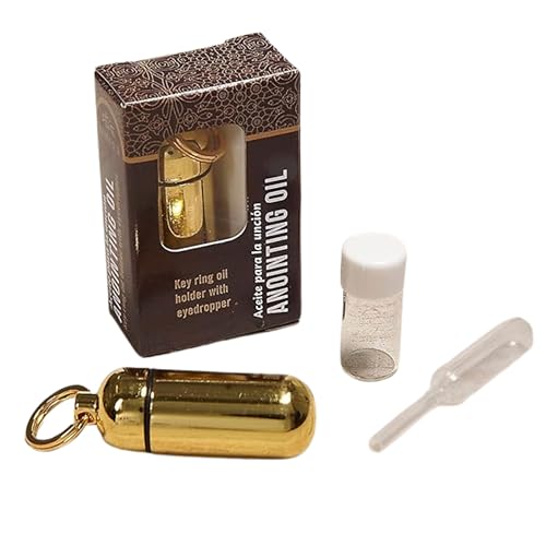 Broadman Anointing Oil Holder, Key Ring and Eyedropper - Brass