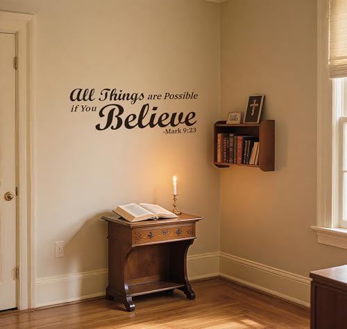 Mark 9:23 Bible Verse Wall Decal, Christian Faith Sticker