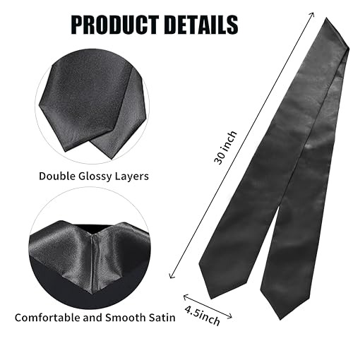 MyGradDay Plain Graduation Stole Colorful Stole for Adult Length 60",Rich in Color - color: Black
