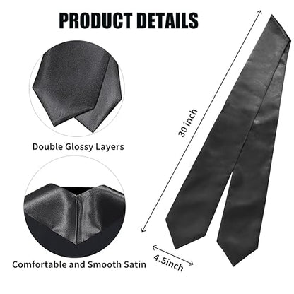 MyGradDay Plain Graduation Stole Colorful Stole for Adult Length 60",Rich in Color - color: Black