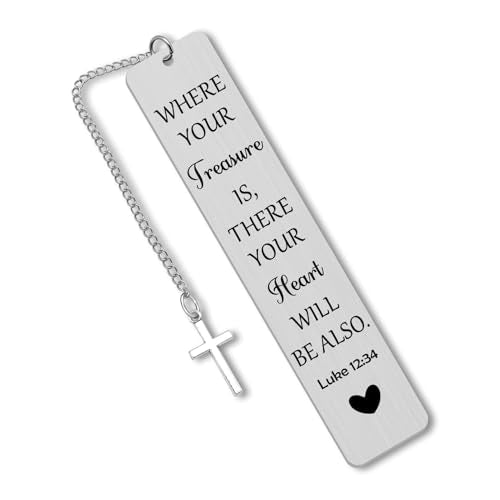 Inspirational Bible Verse Bookmark Motivational Gift for Friends Book Markers for Reading Inspirational Religious Gifts for Men Women Stainless Steel Bookmark Faith Based Gift - color: Bible Verse Bookmark