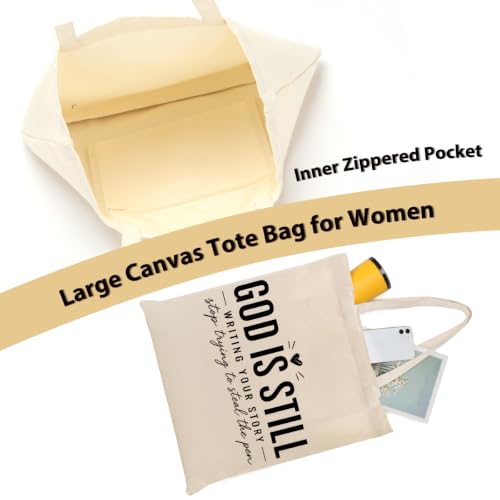 Faith Canvas Tote Bag, Christian Gifts for Women Mama Sister Inspirational Bible Verse Birthday Christmas - color: Faith Based 877