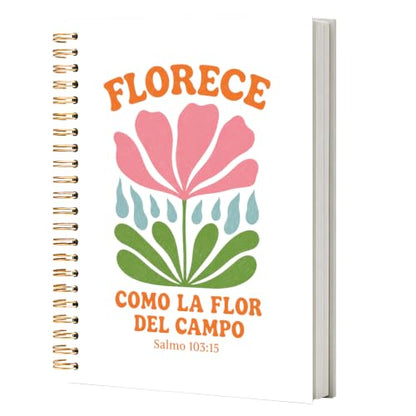 Libretas Cristianas En Español Notebook Journal for Women, 5.5x8.3 - color: white-Bible En Español