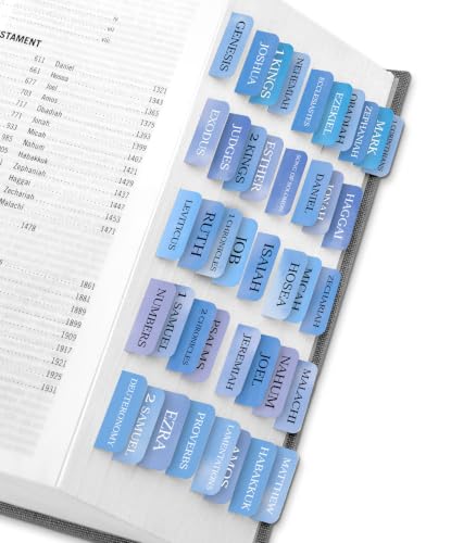 Taja Bible Tabs, 75 Large Print Index Tabs for Women & Men - color: S-ocean Mist