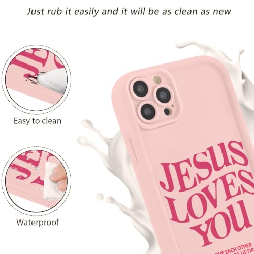 for iPhone 12 Pro 6.1'' 2 Pack Cute Christian Jesus Phone Case - color: Pink & Brown Jesus Faith Slogan, size: iPhone 12 Pro
