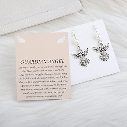 FUSTMW Angel Earrings - Guardian Angel Charm Jewelry Gifts