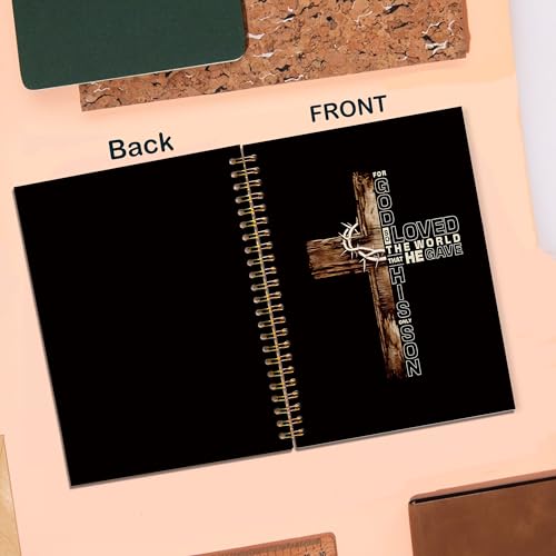 His Only Son Bible Notebooks for Note Taking, Christian Journaling Notebook, Scripture Journals for Writing, Prayer Journal for Woman, Bible Gifts, 5.5x8.3 In - color: black