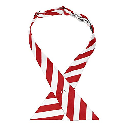tiemart Crossover Tie - color: Red and White Striped