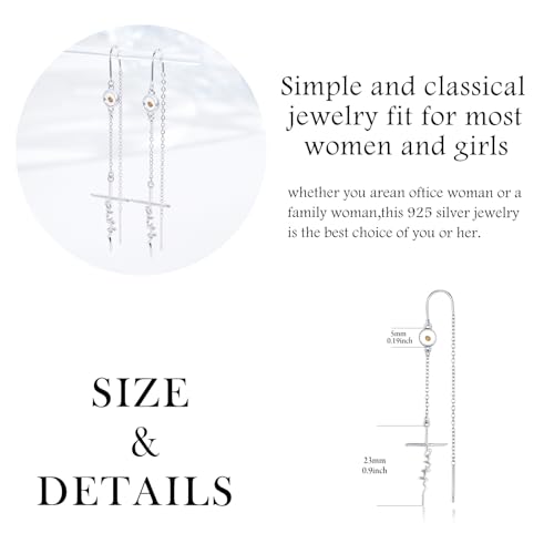 PRAYMOS Cross Earring for Women Dangle 925 Sterling Silver Mustard Seed Earrings Hypoallergenic Christian Religious Faith of a Mustard Seed Jewelry Gifts