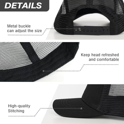 Christian Jesus Cross Trucker Hat Faith Hats for Men Women Religious Gifts - color: C-black