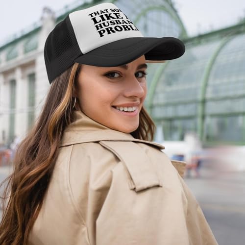 Black Trucker Hat with Funny Saying, Funny Hat for Men & Women - color: Allblack-7