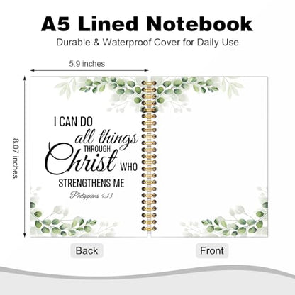 I Can Do All Things Through Christ Who Strengthens Me Spiral Notebook, Philippians 4:13 Christian Journal for Women, Inspirational Promotion Farewell Gifts for Women Men Coworkers Boss Sisters - style: I Can Do