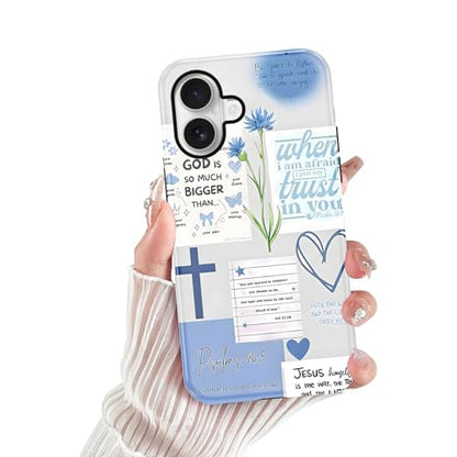 Cute Blue Jesus Christian Phone Case for iPhone 17 6.3'' - color: Blue, size: iPhone 17
