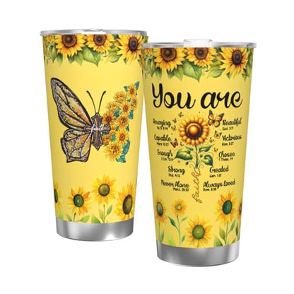 Christian Gifts for Women Faith - Christian Tumblers for Women Bible Gifts - Christian Tumbler Religious Gifts Spiritual Encouragement Inspirational Gifts for Women Stainless Steel Tumbler 20oz - color: Straw Three-piece Set 2