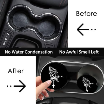 2Pack Softball Car Cup Holder Coaster Neoprene Car Coasters - color: Softball