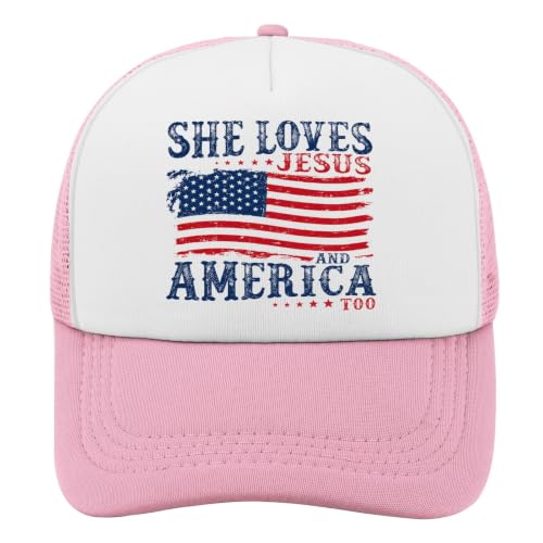 She Loves Jesus and America Too Hats for Womens Soft Washed Distressed Baseball - color: She Loves Jesus and America Toopink2