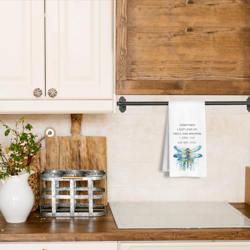 Christian Dragonfly Kitchen Towels, Inspirational Bible Verse Dish Tea Towels, Religious Faith Based Gifts Decorative Hand Towel for Bathroom Kitchen, 16x24 Inch - color: I Know That Was You, Lord