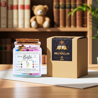 Bible Verse Jar for Best Friend – 92 Encouraging Scriptures - color: Bible For Bestie