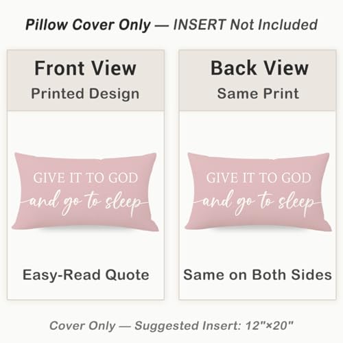 Dusty Rose Pink Throw Pillow Covers 12x20 Set of 2, Christian Decor - color: Dusty Rose