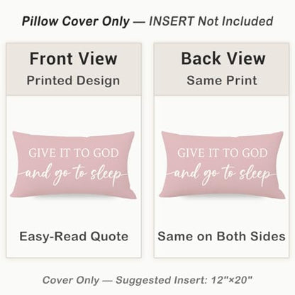Dusty Rose Pink Throw Pillow Covers 12x20 Set of 2, Christian Decor - color: Dusty Rose