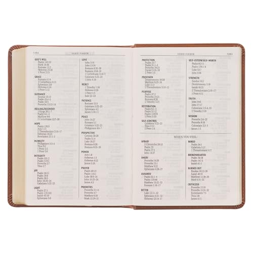 KJV Holy Bible, Compact Large Print Faux Leather Red Letter Edition - Ribbon Marker, King James Version, Saddle Tan