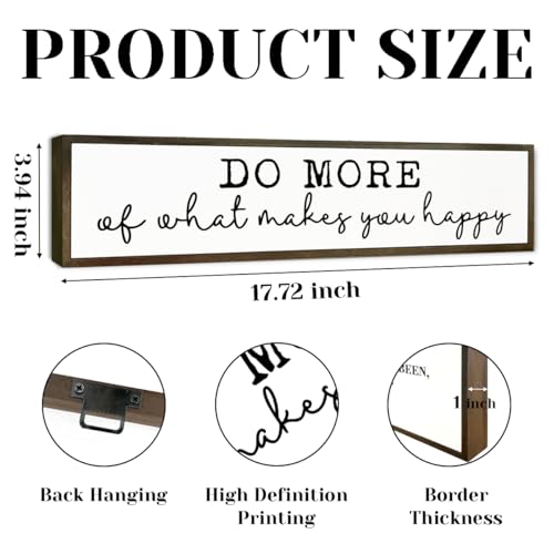 Inspirational Wood Sign, Positive Mindset Sign Decor, Home Decor for Bedroom Living Room, Positivity Her Friends Women Gift, Do More of What Makes You Happy Sign 17.8x4x1.2 inches 27 - color: Day Sign 27