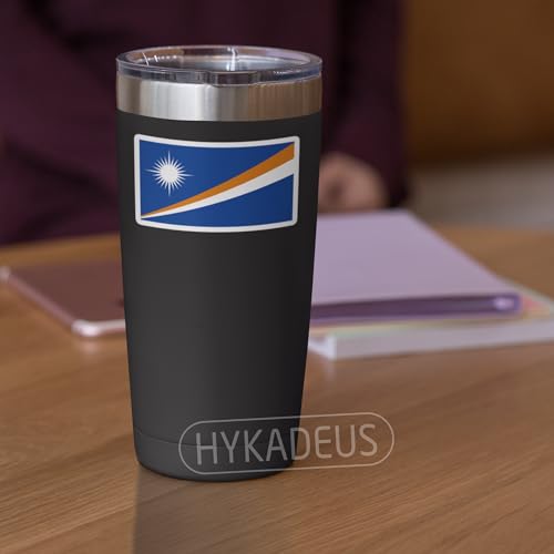 (3Pcs) Marshall Islands Flag Stickers – Marshallese National Flag Vinyl Decals, Waterproof Sticker for Laptop, Water Bottle, Scrapbook, Phone Case, Travel Gear, 3" x 1.6" - color: Marshall Islands